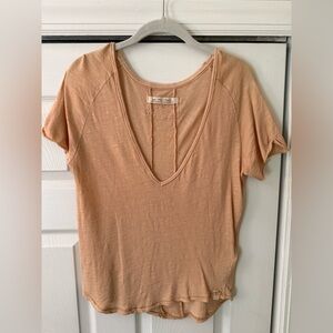 We the Free Peach V-Neck Top